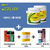 시알리스  20미리 2통 (60정)+디벨로페 확대크림 2개+슈퍼칙칙이 2개+흥분제 4병